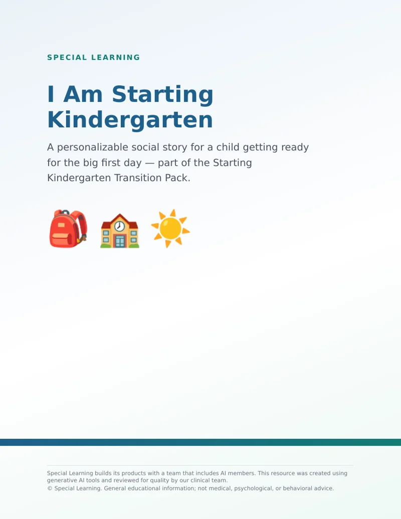 Starting Kindergarten: The Autism Family Transition Pack